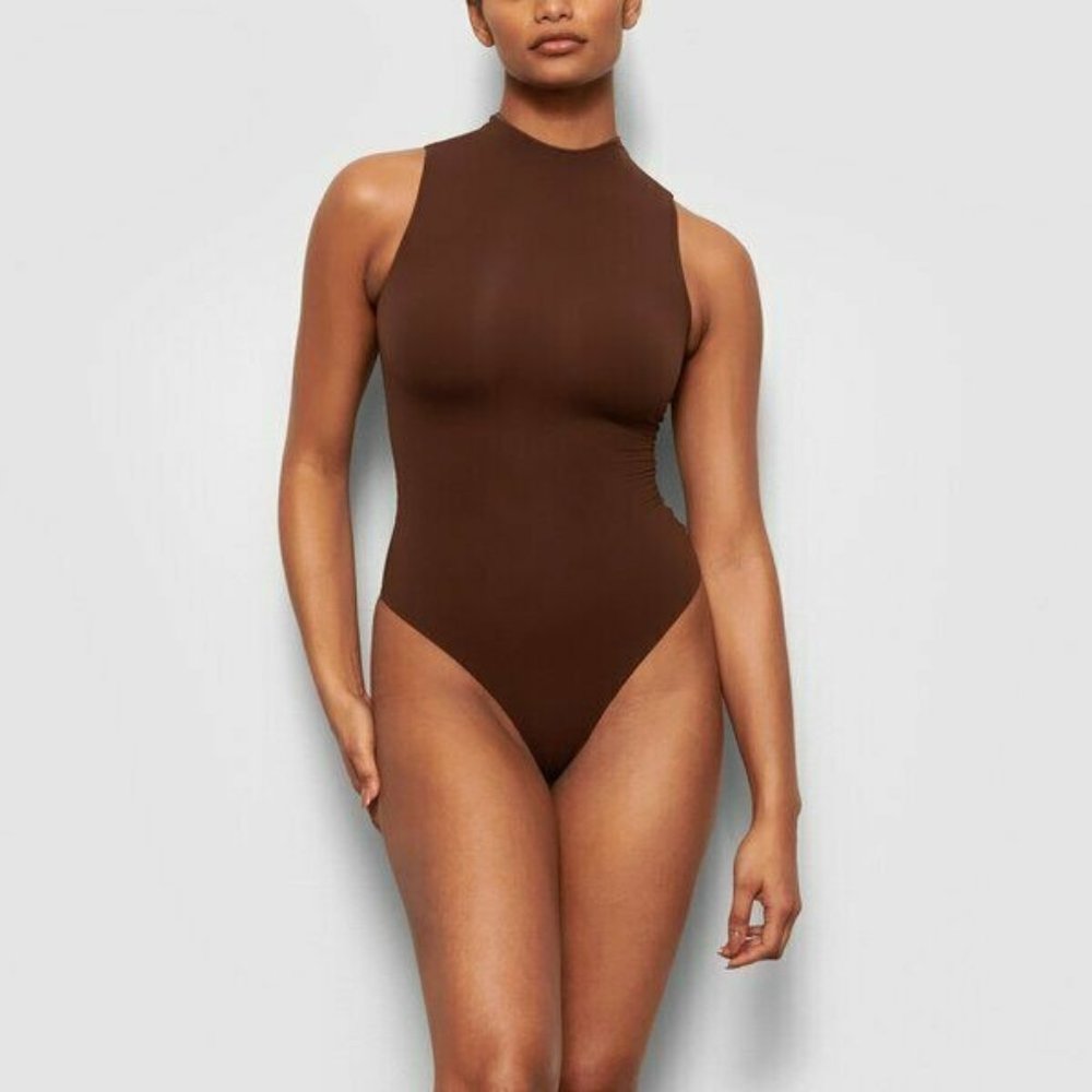 Skims WOMEN'S Brown Sleevless Thong Bodysuit, Plus Size 2X 3X, NWOT